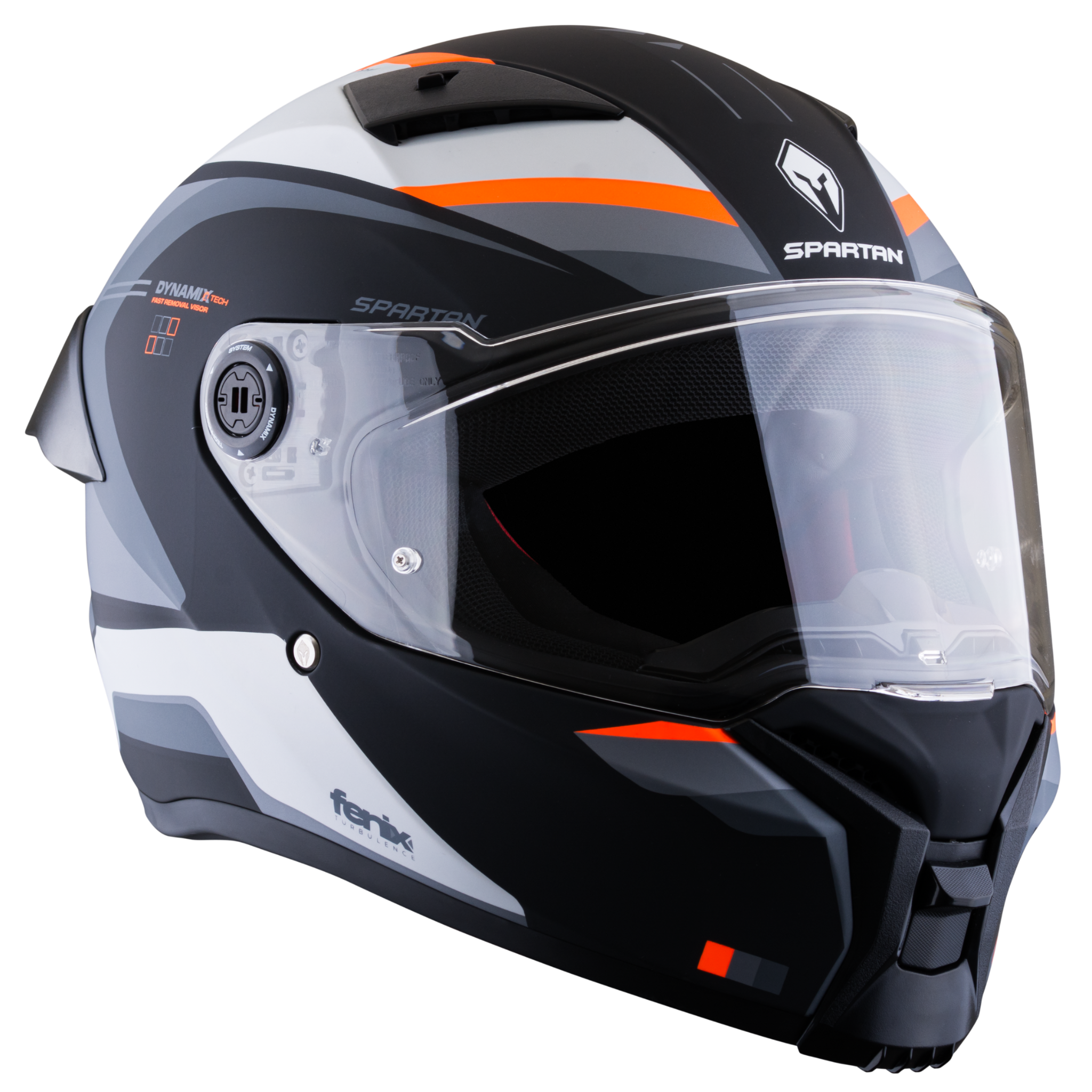 Casco SPARTAN Fenix  Turb Negro Gris Naranja