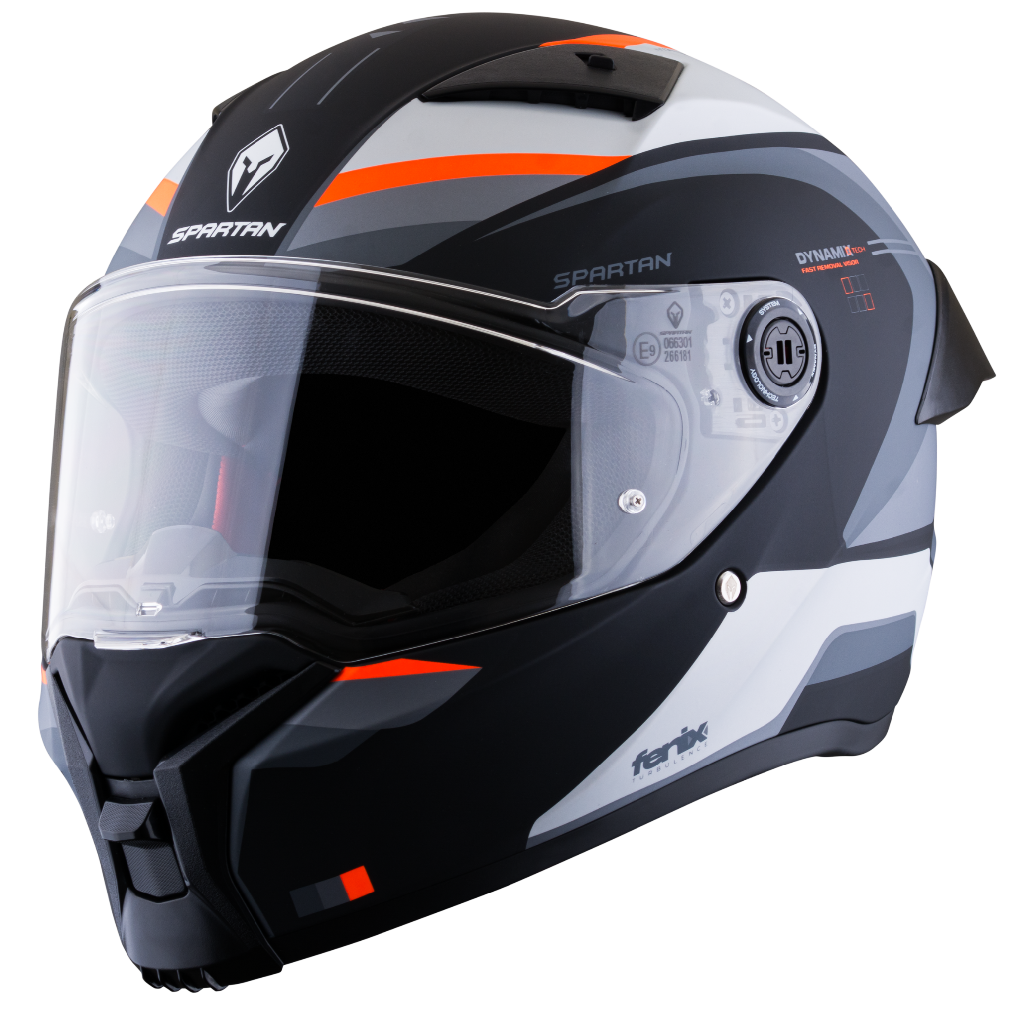 Casco SPARTAN Fenix  Turb Negro Gris Naranja
