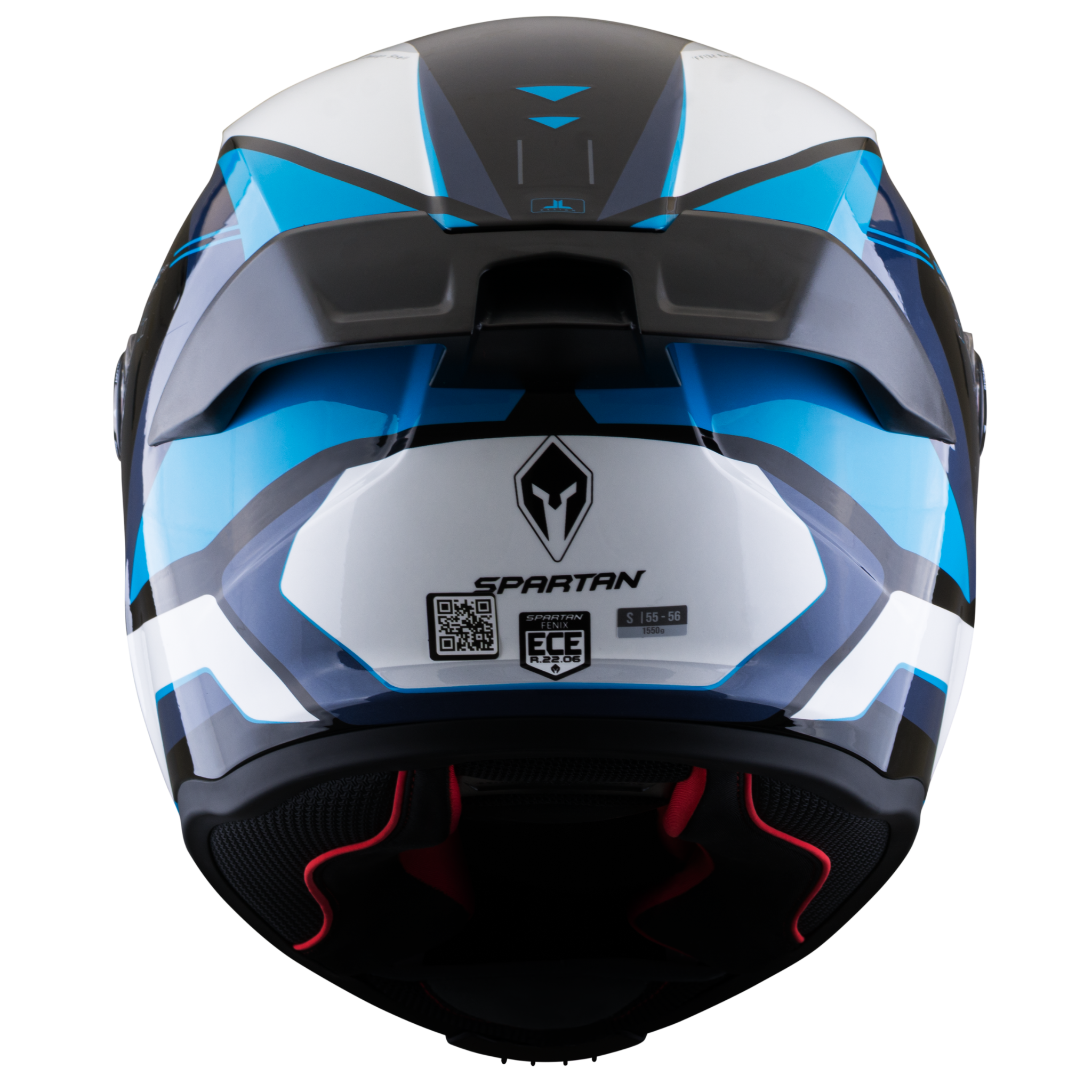 Casco SPARTAN Fenix  Turb Negro Blanco Azul