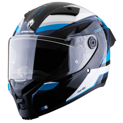 Casco SPARTAN Fenix  Turb Negro Blanco Azul
