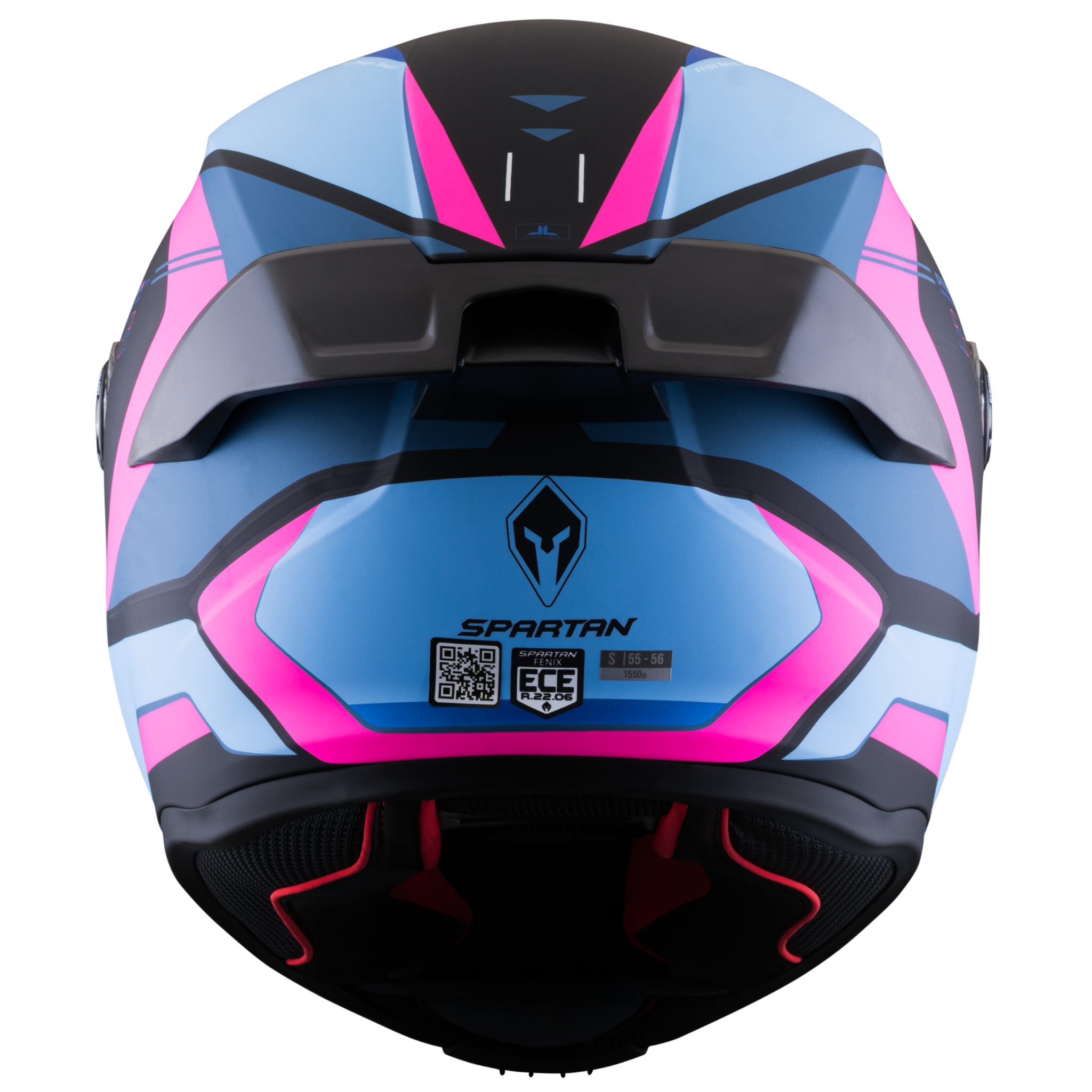 Casco SPARTAN Fenix Turb Negro Rosa Azul Mate