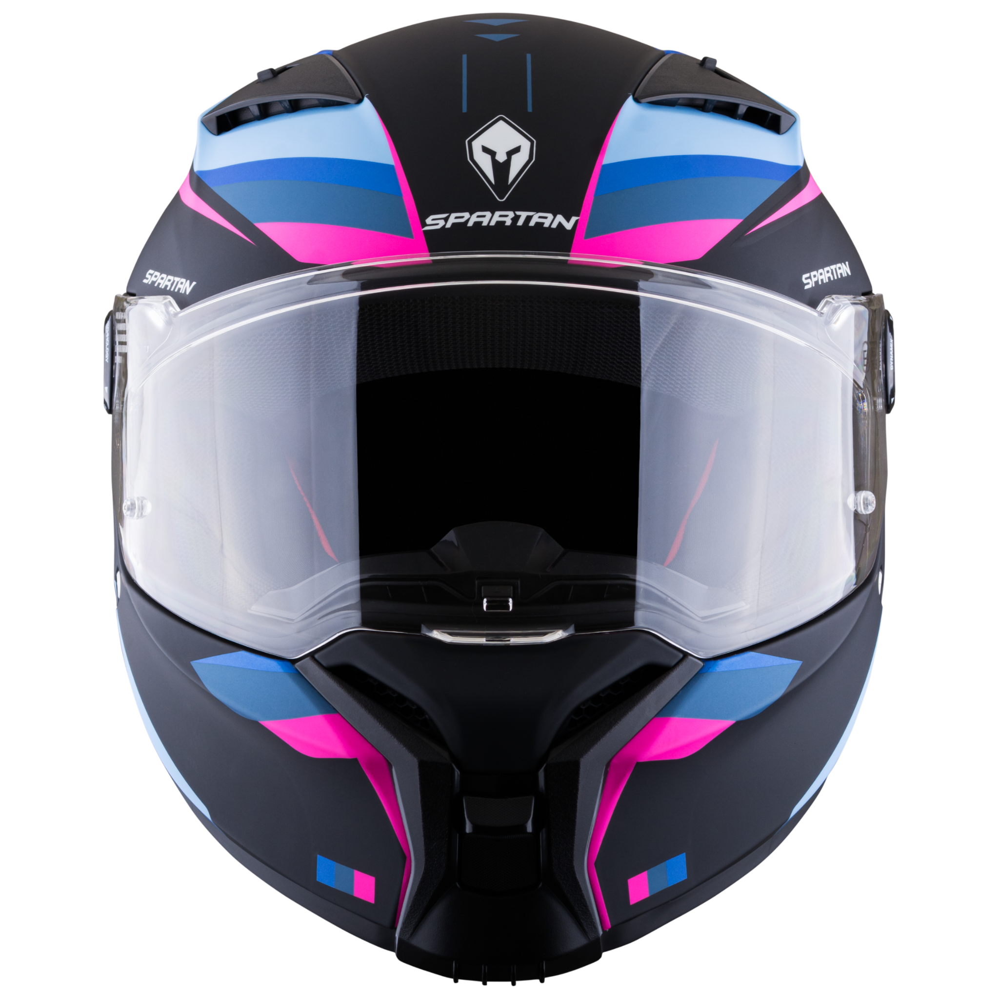 Casco SPARTAN Fenix Turb Negro Rosa Azul Mate