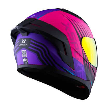 Casco XSPORTS M75 Hoxa Negro Morado