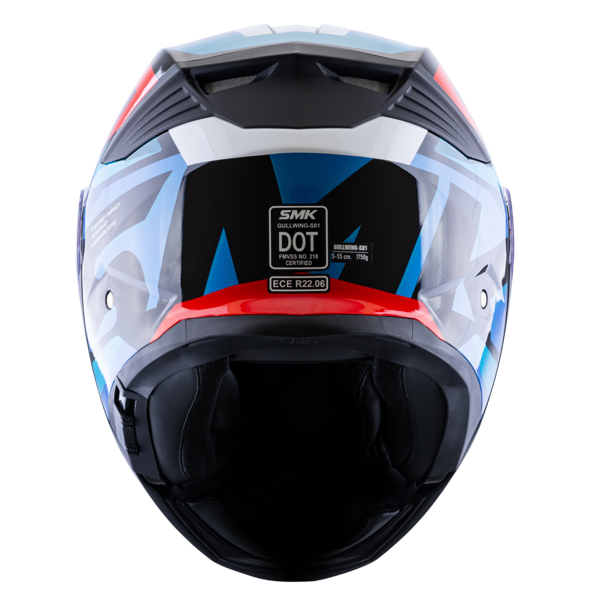 Casco SMK Gullwing Charger Azul Rojo Blanco
