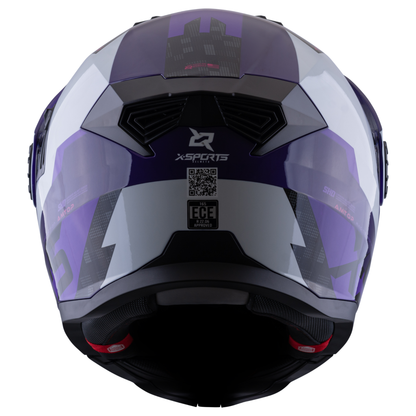 Casco XSPORTS X-165 Amptop Gris Morado