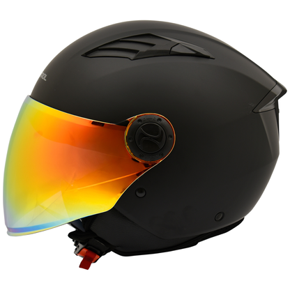 Casco Kontrol 236 Reloaded Negro Mate Visor Rojo