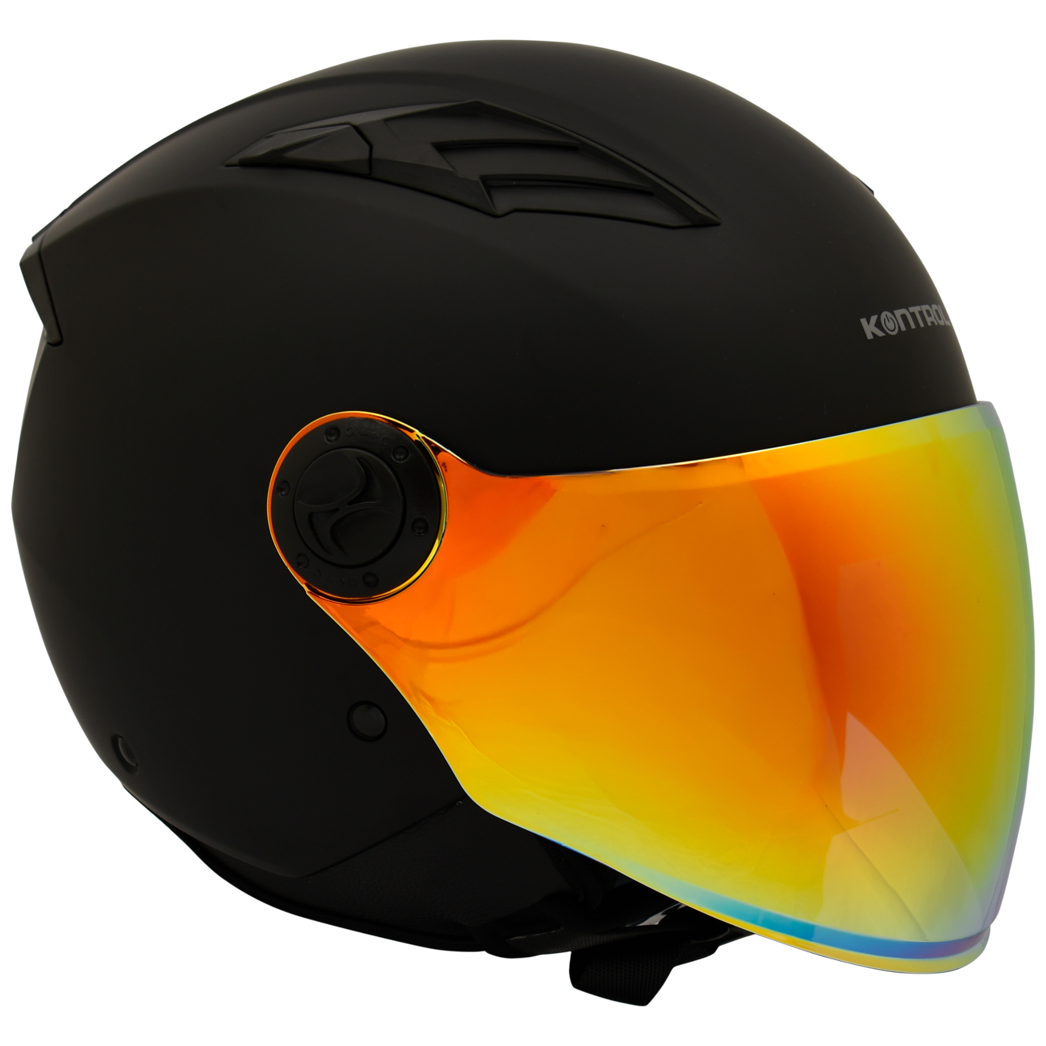 Casco Kontrol 236 Reloaded Negro Mate Visor Rojo