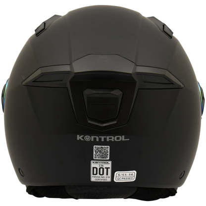 Casco Kontrol 236 Reloaded Negro Mate Visor Rojo