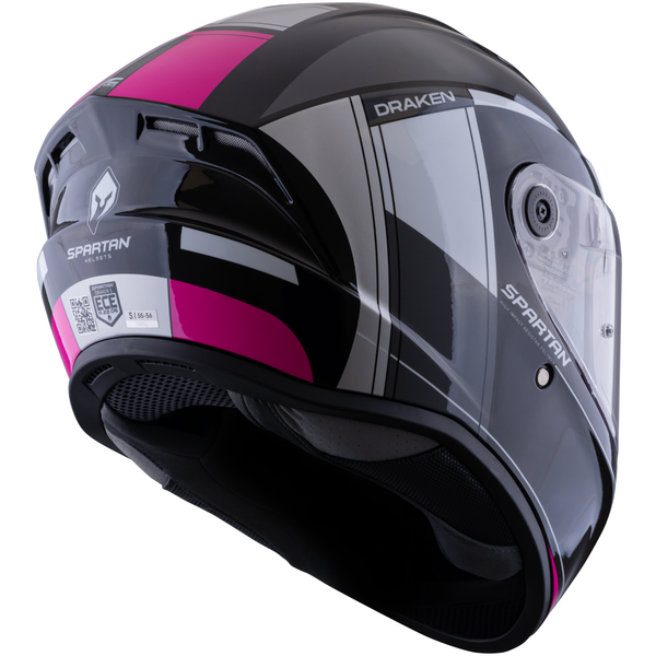 Casco SPARTAN Draken  Vancouver Negro Rosa