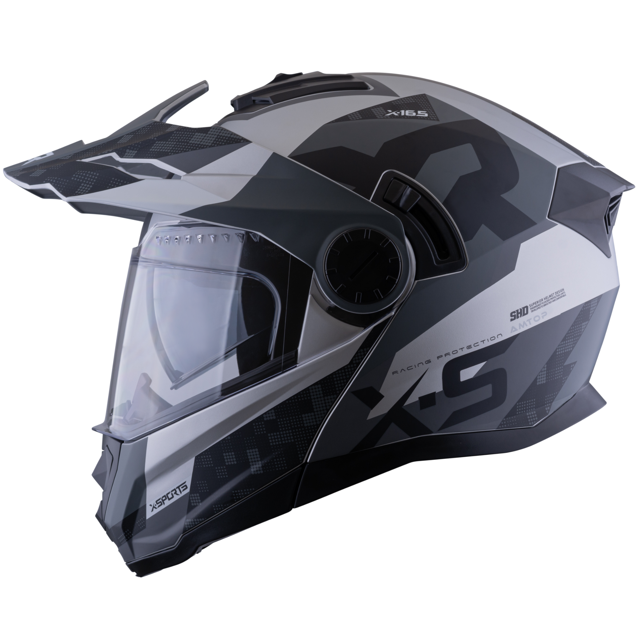 Casco Xsports 165 Amptop Gris Negro Mate