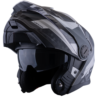Casco Xsports 165 Amptop Gris Negro Mate