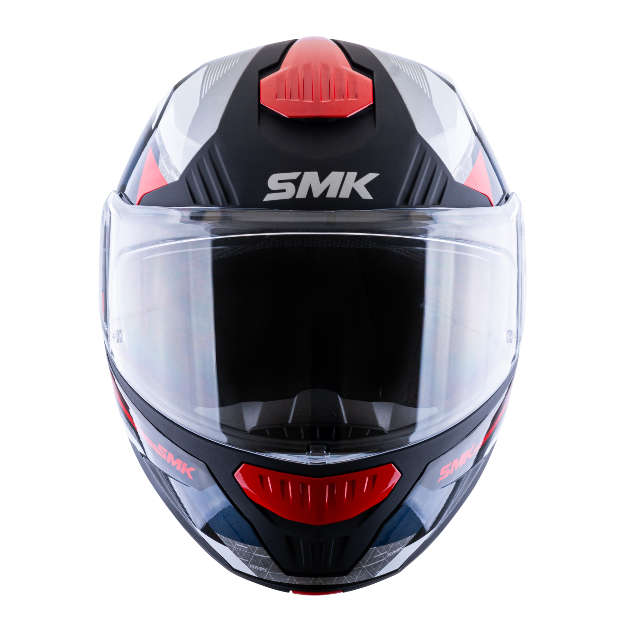 Casco SMK Gullwing Charger Blanco Gris Rojo