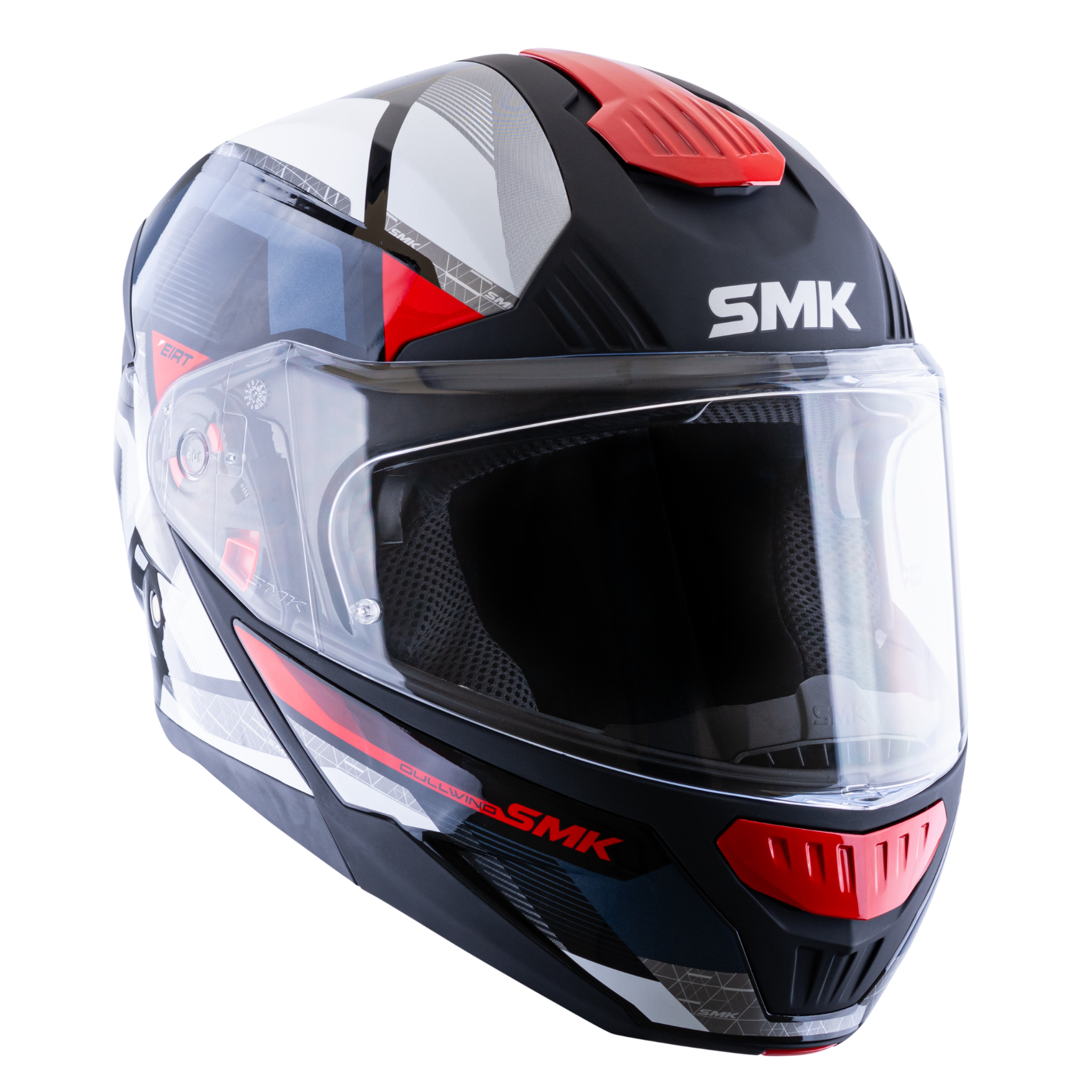 Casco SMK Gullwing Charger Blanco Gris Rojo