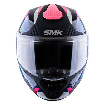 Casco SMK Gullwing Charger Negro Azul Rosa