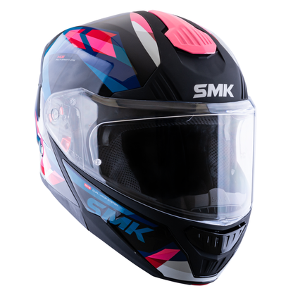 Casco SMK Gullwing Charger Negro Azul Rosa