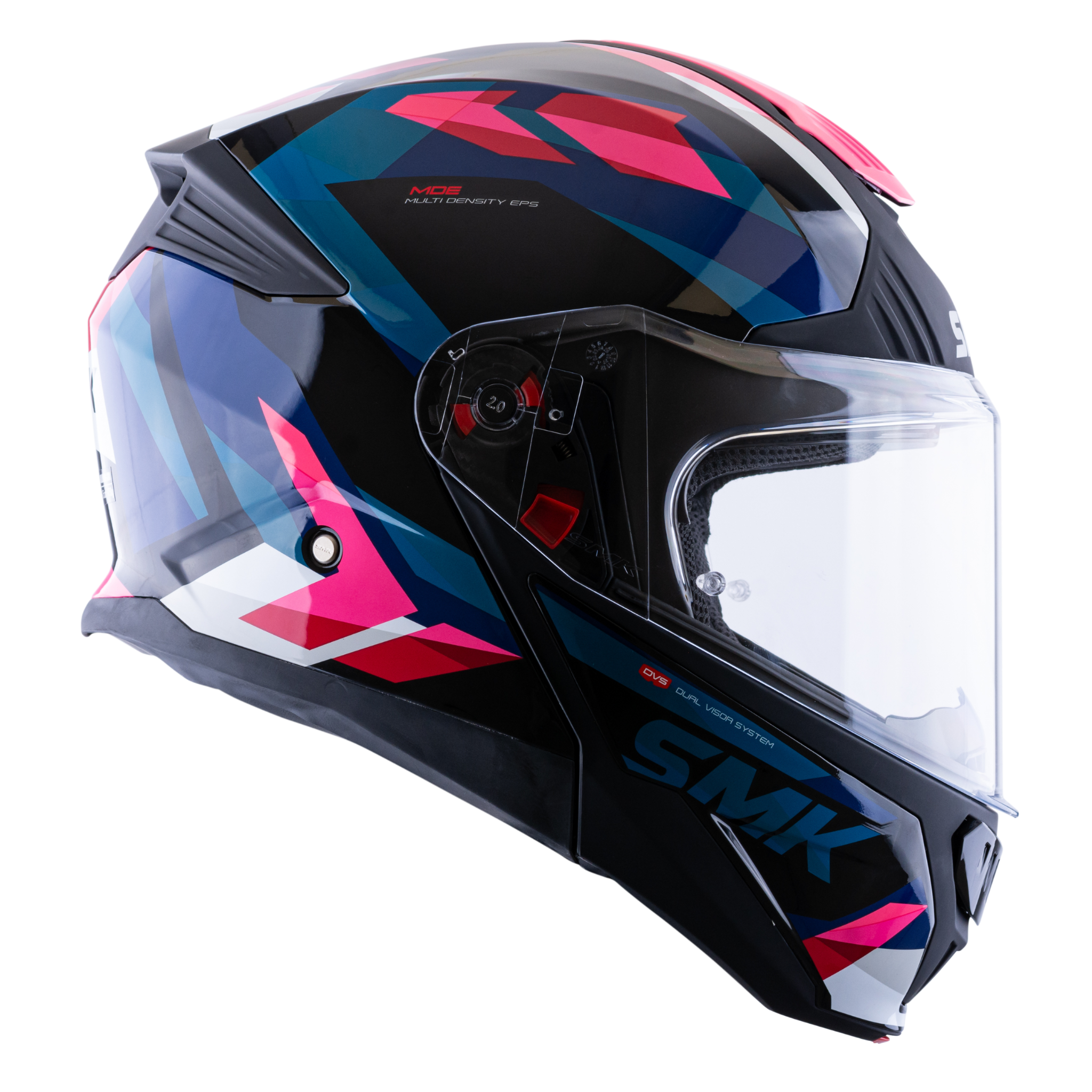 Casco SMK Gullwing Charger Negro Azul Rosa