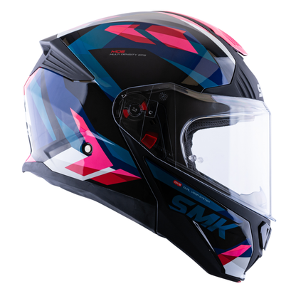 Casco SMK Gullwing Charger Negro Azul Rosa