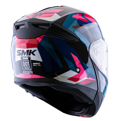 Casco SMK Gullwing Charger Negro Azul Rosa