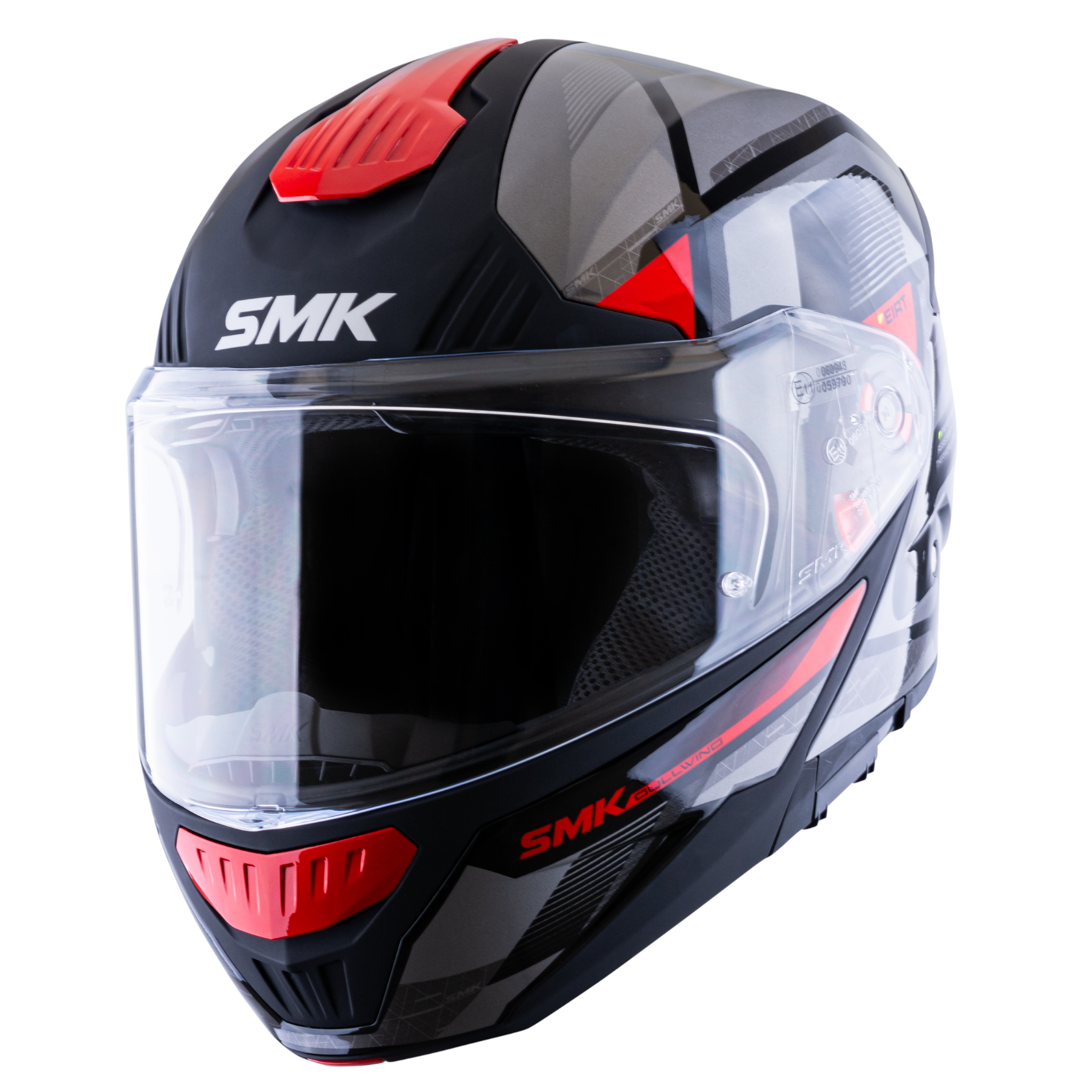 Casco SMK Gullwing Charger Rojo Gris Negro