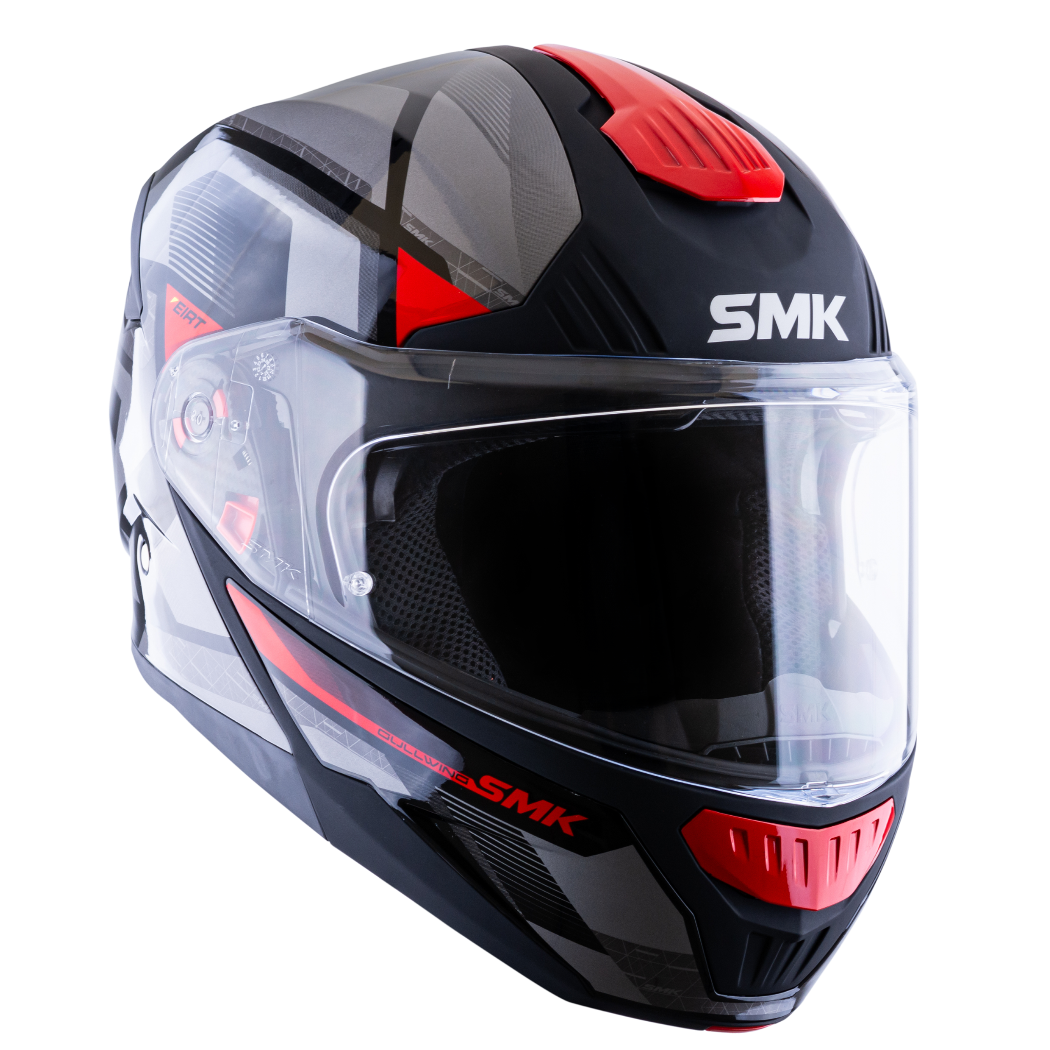 Casco SMK Gullwing Charger Rojo Gris Negro