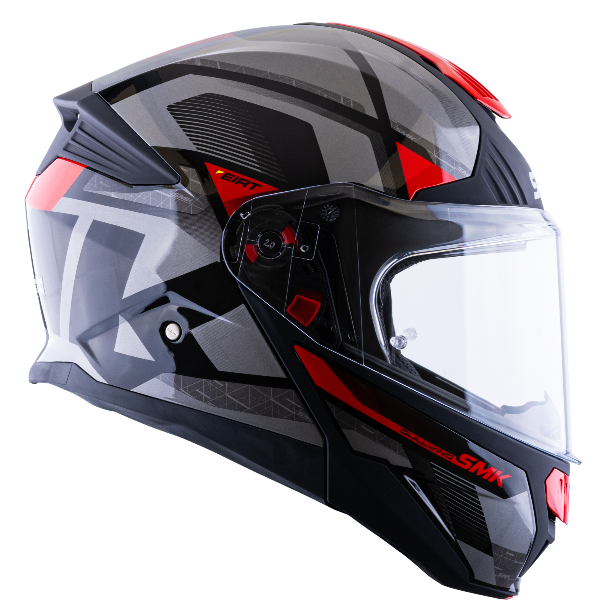 Casco SMK Gullwing Charger Rojo Gris Negro