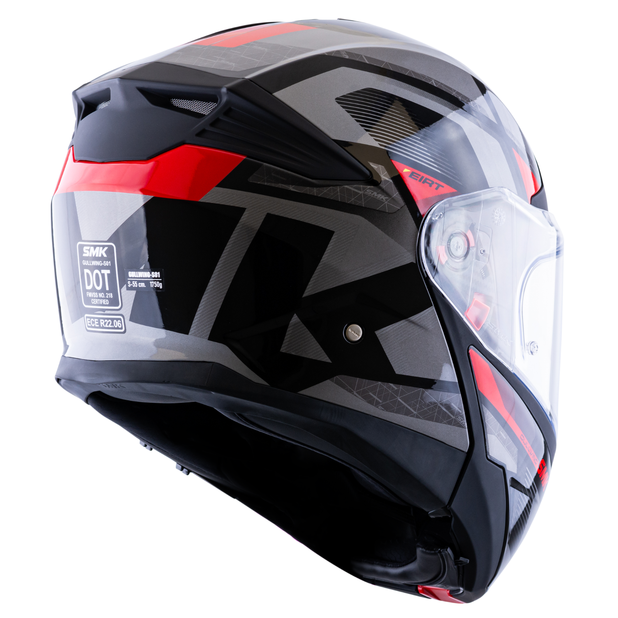Casco SMK Gullwing Charger Rojo Gris Negro