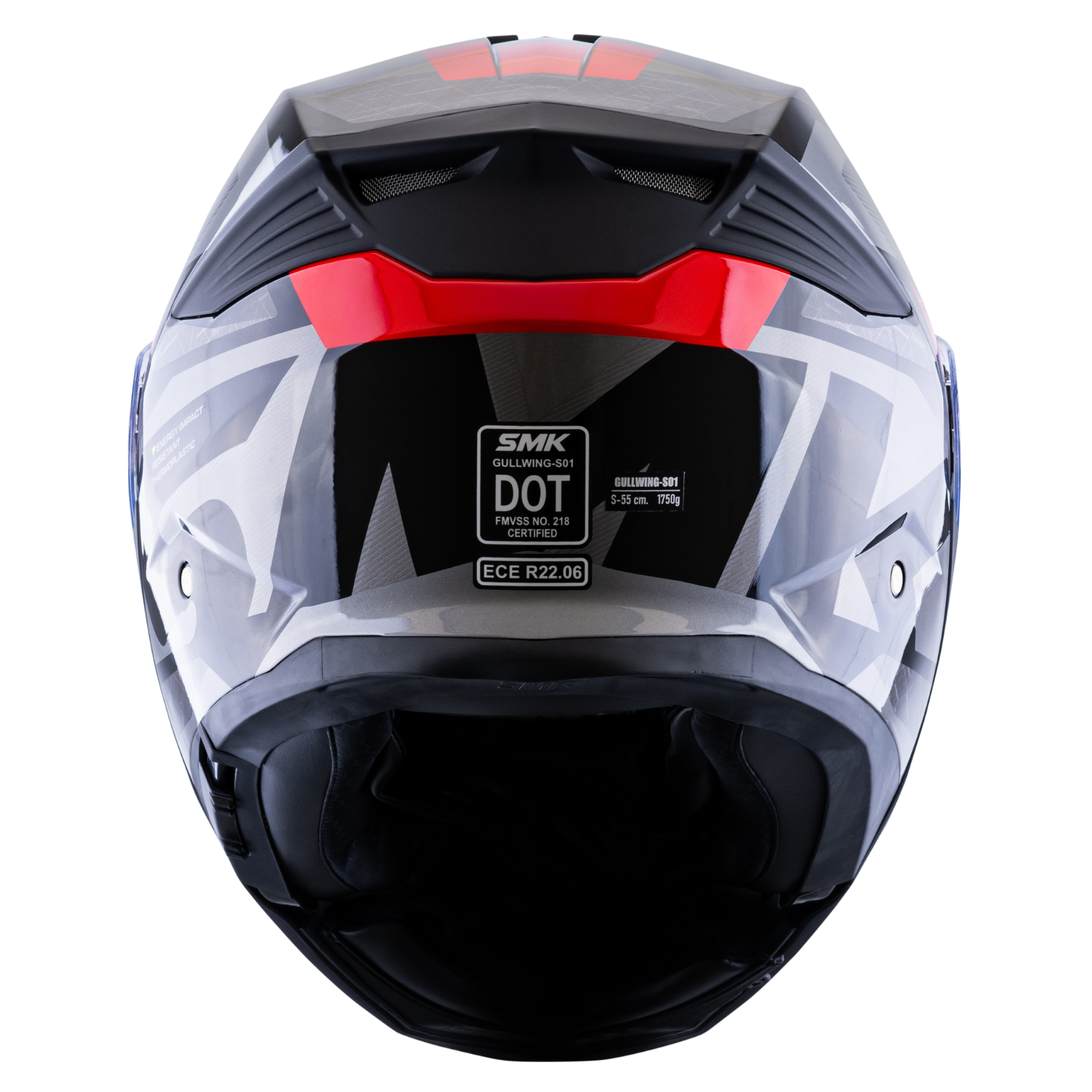 Casco SMK Gullwing Charger Rojo Gris Negro