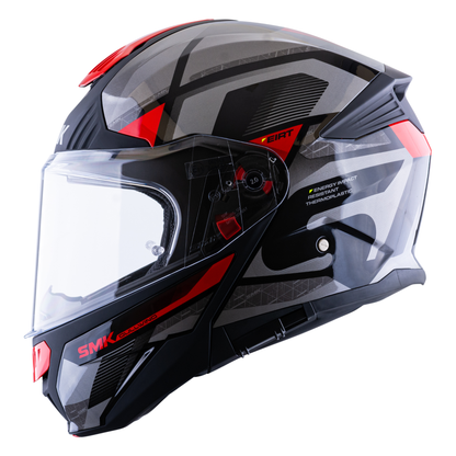 Casco SMK Gullwing Charger Rojo Gris Negro
