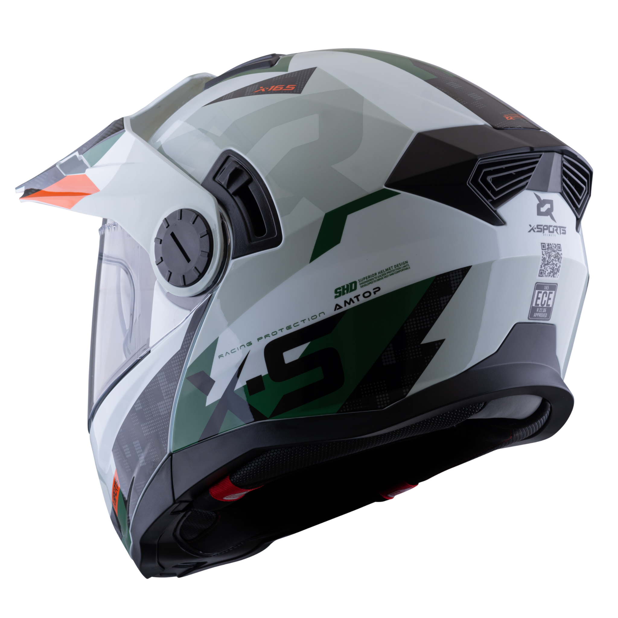 Casco xsports X165 Amptop Gris Naranja Brillante