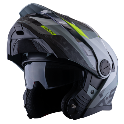 Casco Xsports X-165 Amptop Gris Amarillo