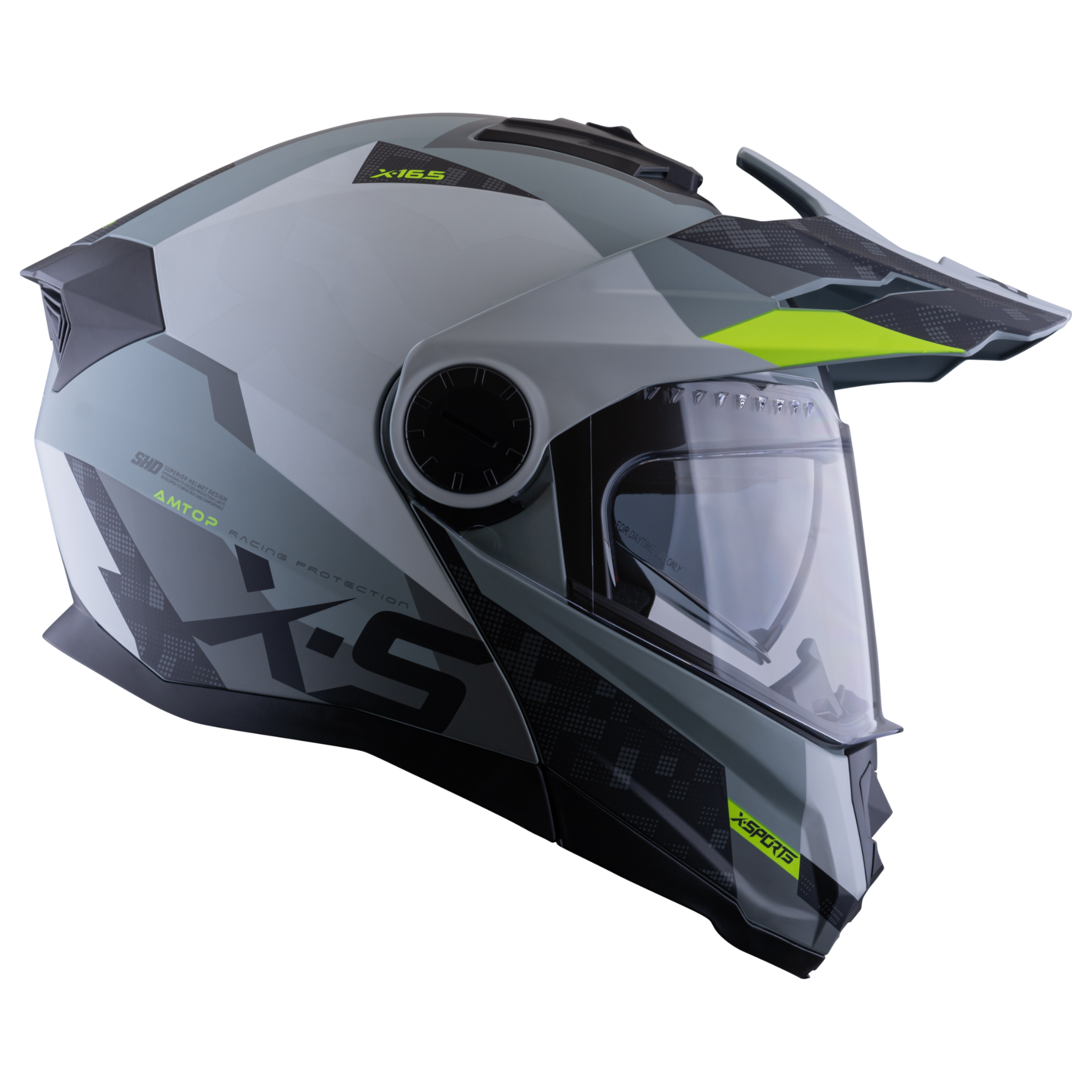 Casco Xsports X-165 Amptop Gris Amarillo
