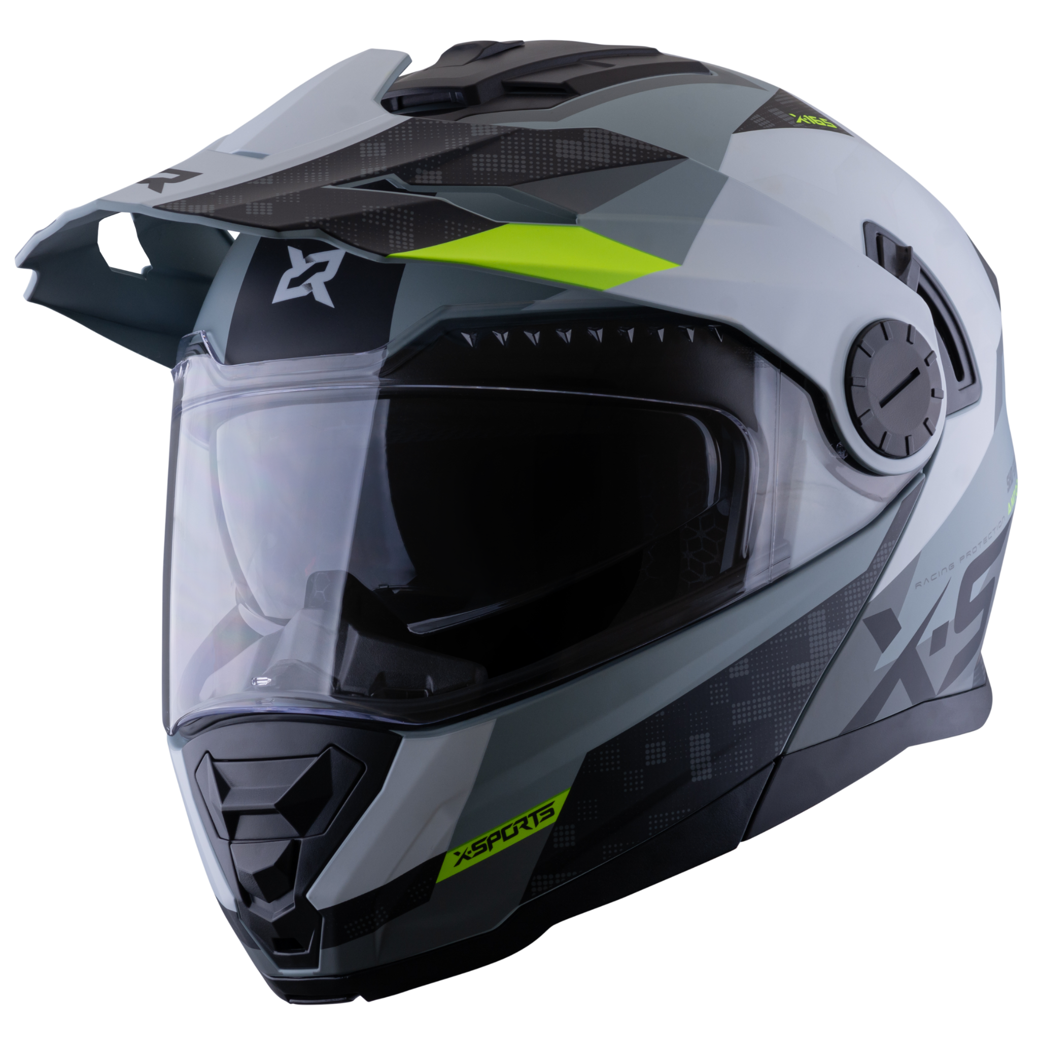Casco Xsports X-165 Amptop Gris Amarillo
