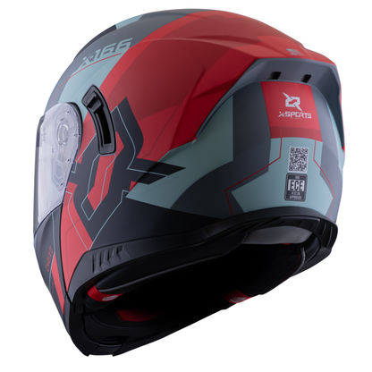 Casco Xsports  166 Choixe Gris Rojo