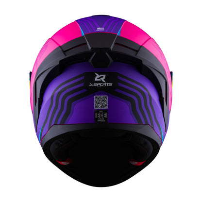 Casco XSPORTS M75 Hoxa Negro Morado