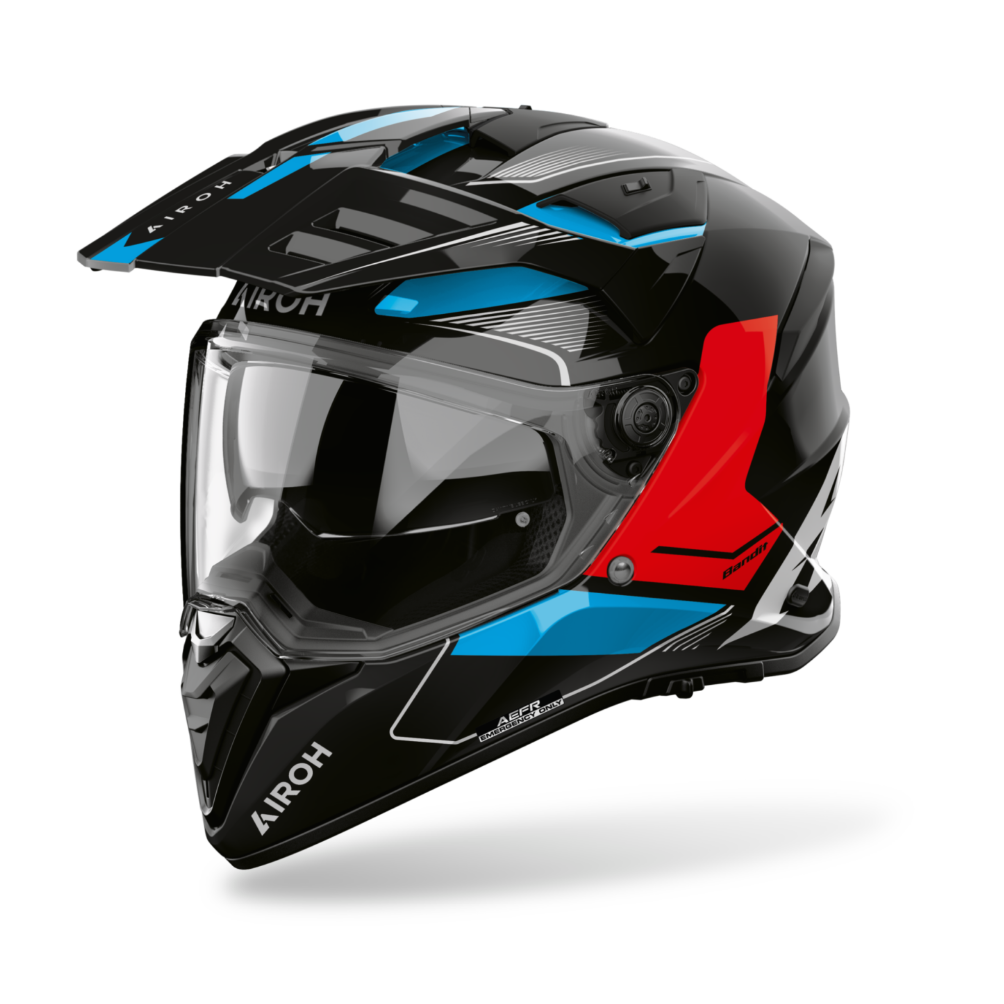 Casco AIROH Bandit Tune Blue Red Gloss