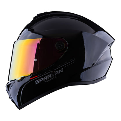 Casco SPARTAN Draken S Negro Brillante Visor Rojo