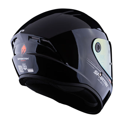 Casco SPARTAN Draken S Negro Brillante Visor Rojo
