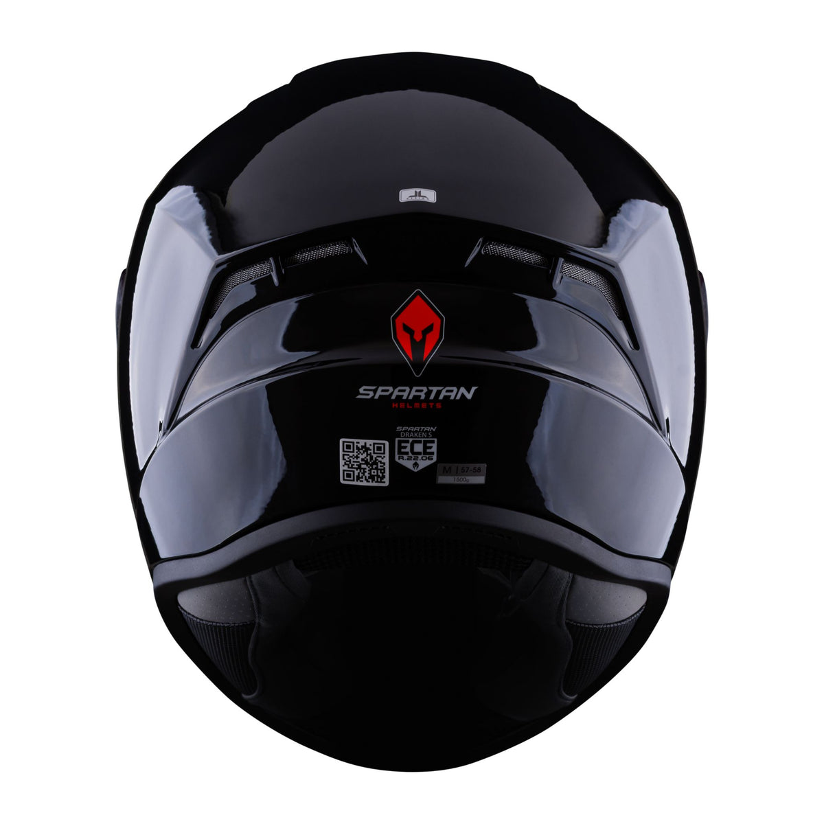 Casco SPARTAN Draken S Negro Brillante Visor Rojo