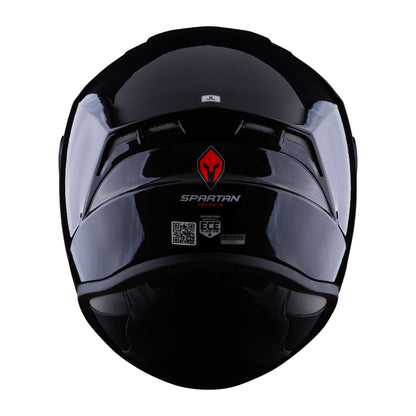 Casco SPARTAN Draken S Negro Brillante Visor Rojo