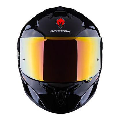 Casco SPARTAN Draken S Negro Brillante Visor Rojo