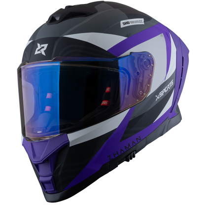Casco Xsports x-162 Zhaman Morado Blanco