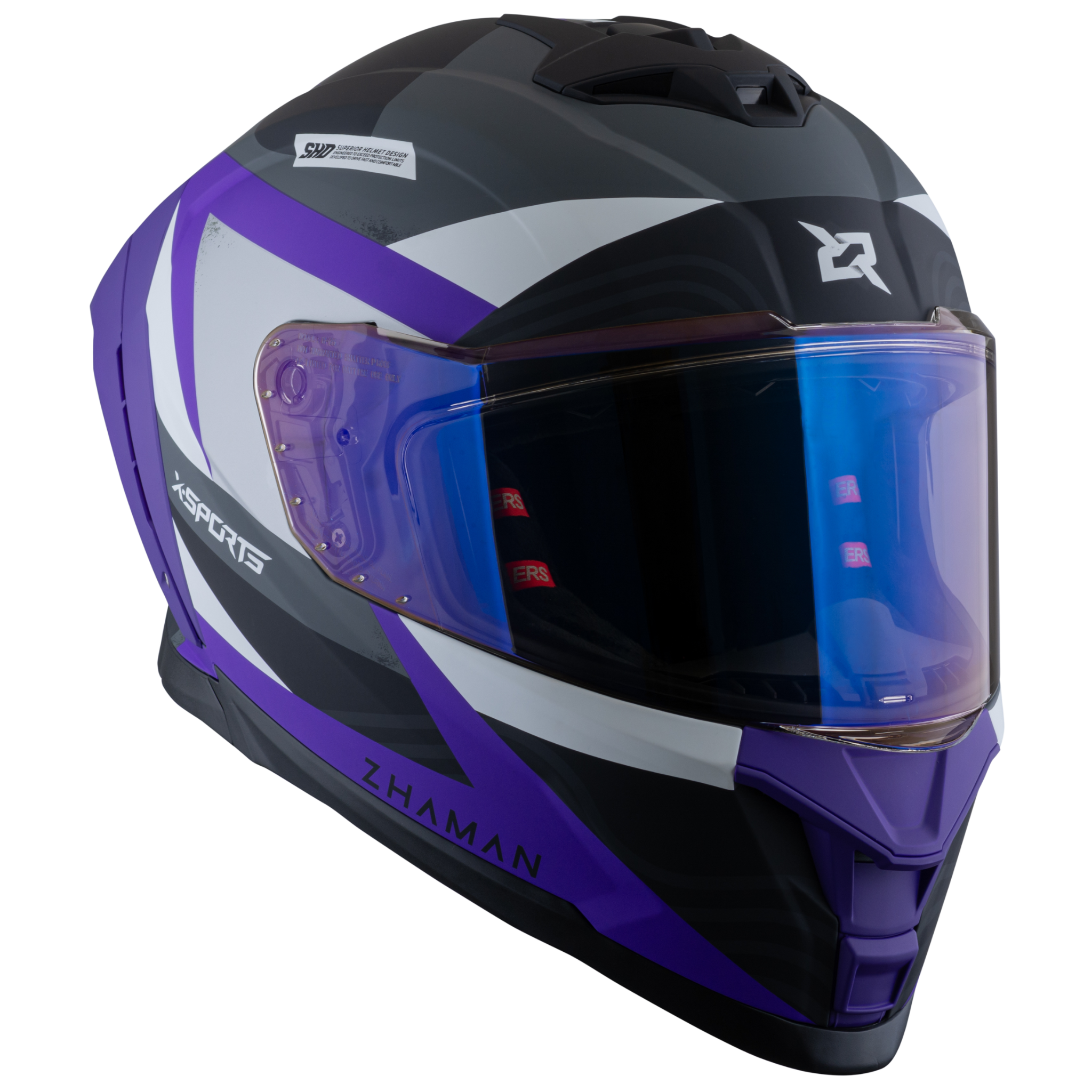 Casco Xsports x-162 Zhaman Morado Blanco