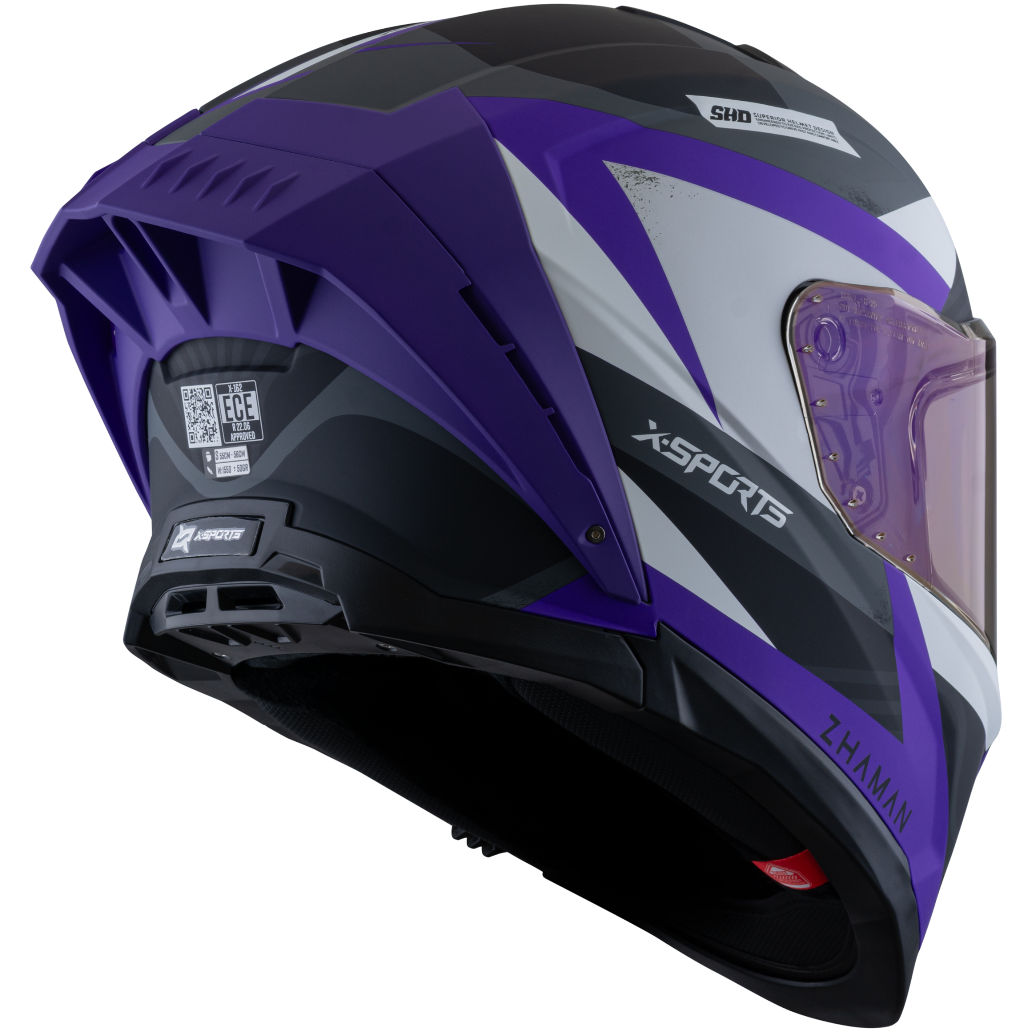 Casco Xsports x-162 Zhaman Morado Blanco