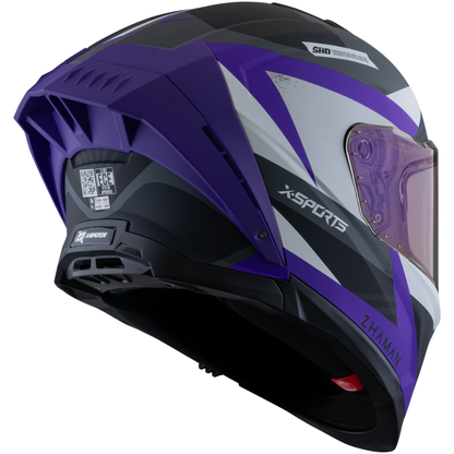 Casco Xsports x-162 Zhaman Morado Blanco