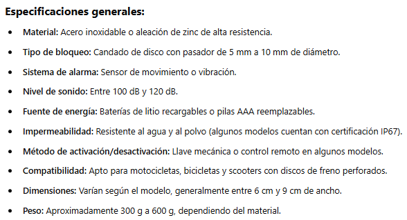 ESPECIFICACIO9NES CANDADOALARMA
