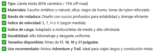 Especificaciones