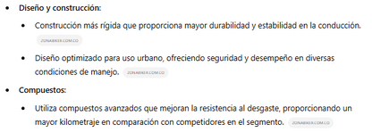 Especificaciones PIRELLISUPERCITYTT