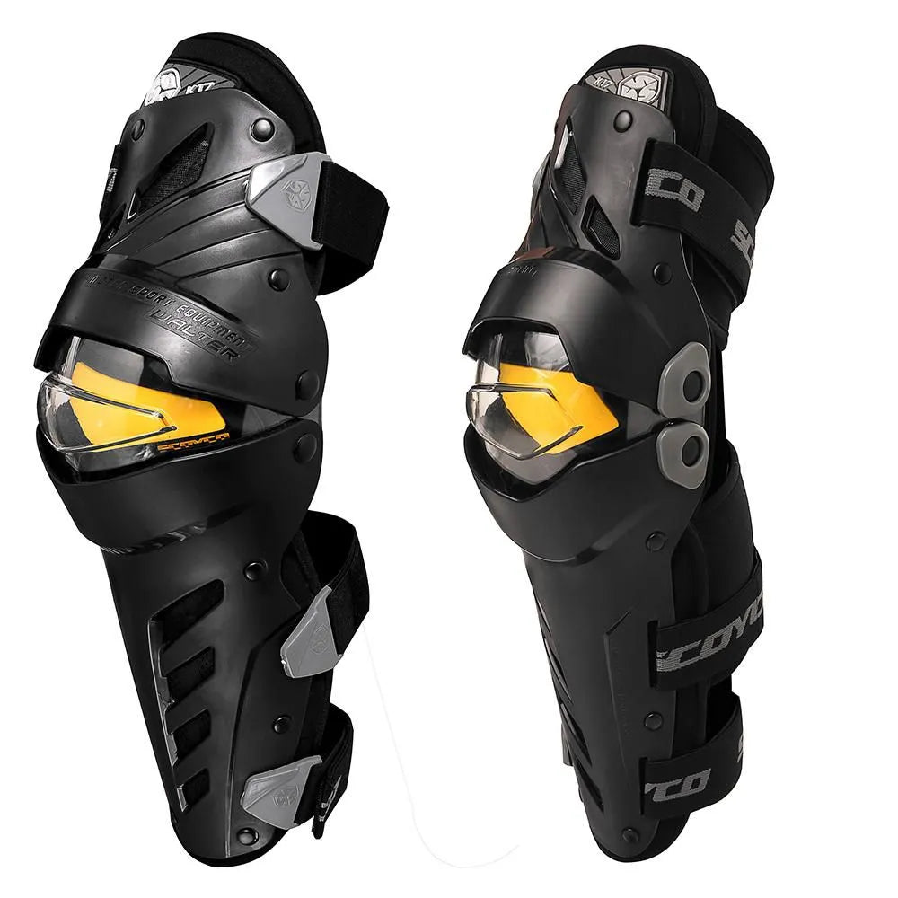 Kit Rodillera Codera Scoyco K17H17 Negro Amarillo