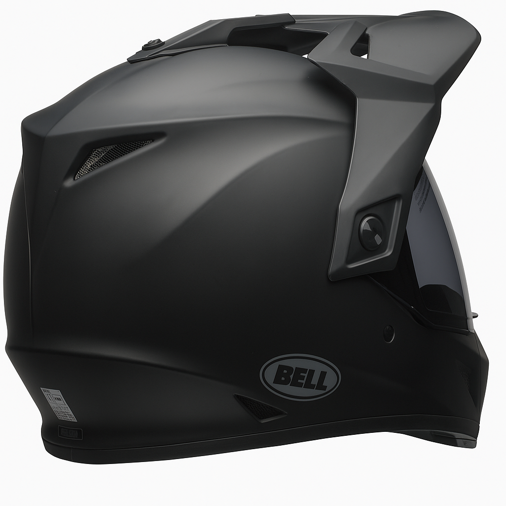 Casco BELL MX-9 Adventure Mips Negro Mate, vista posterior en ángulo
