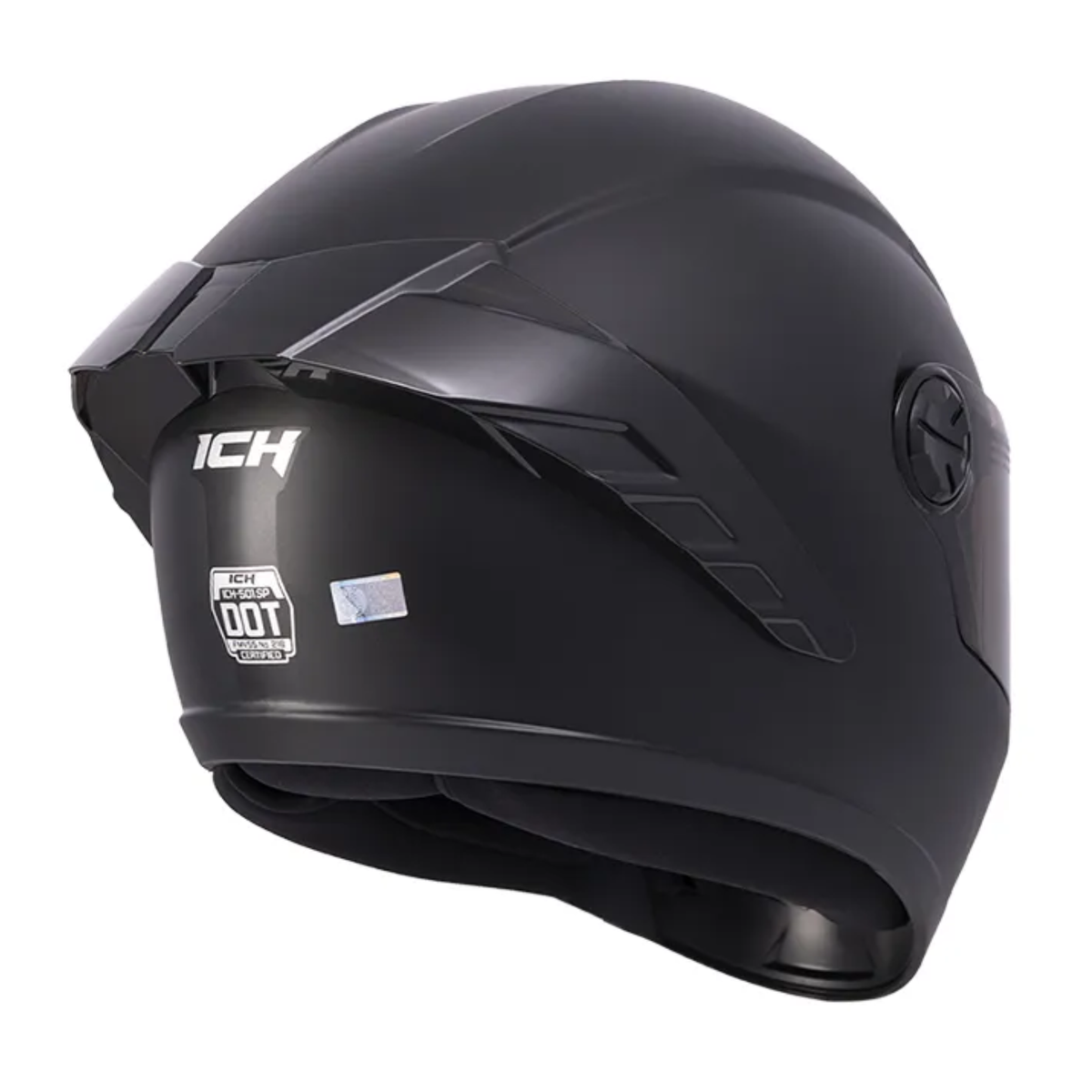 Vista lateral derecha del casco ICH 501 Solid negro